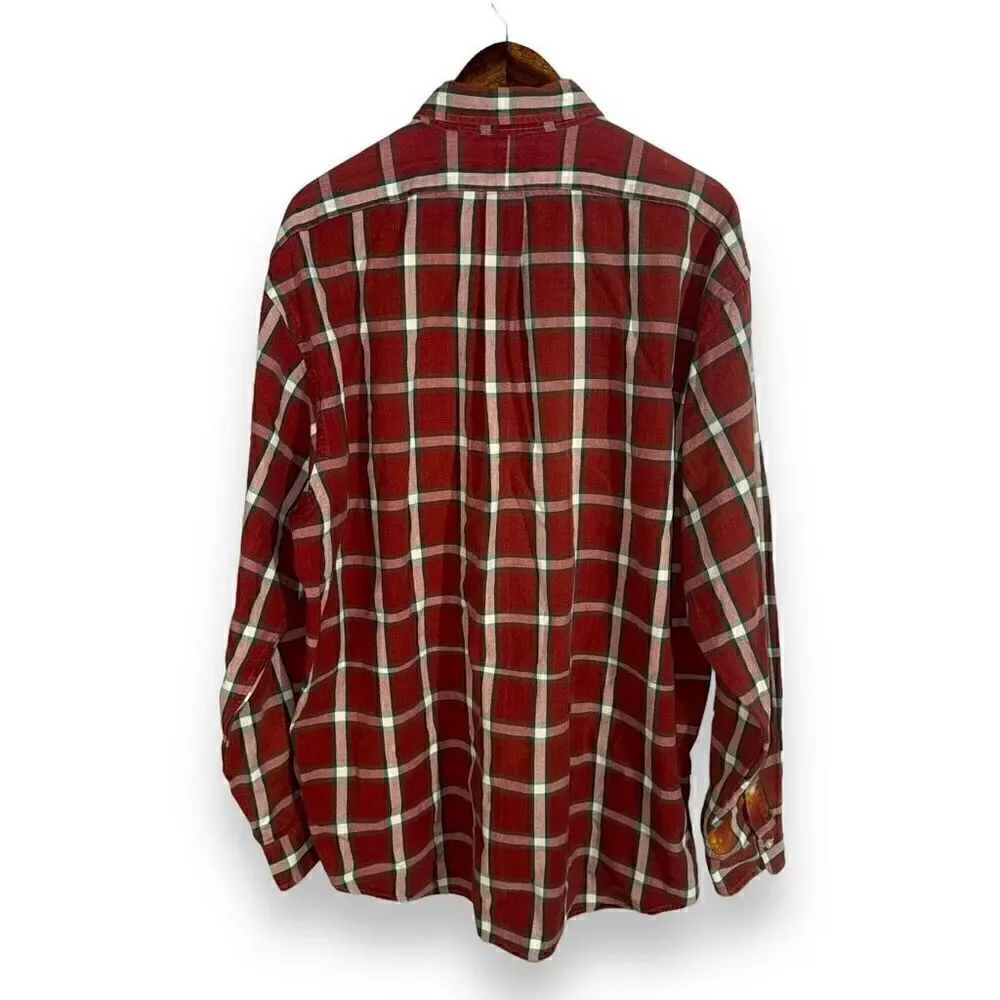 80s Red Polo Ralph Lauren Oxford Button Down Shirt XL